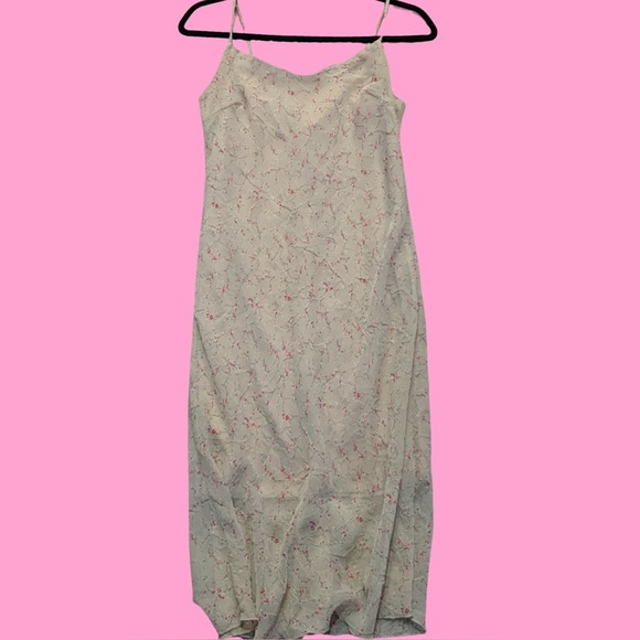 VTG Y2K Charlotte Russe Womens medium Beige Dress with Pink Floral Accents - Picture 2 of 6